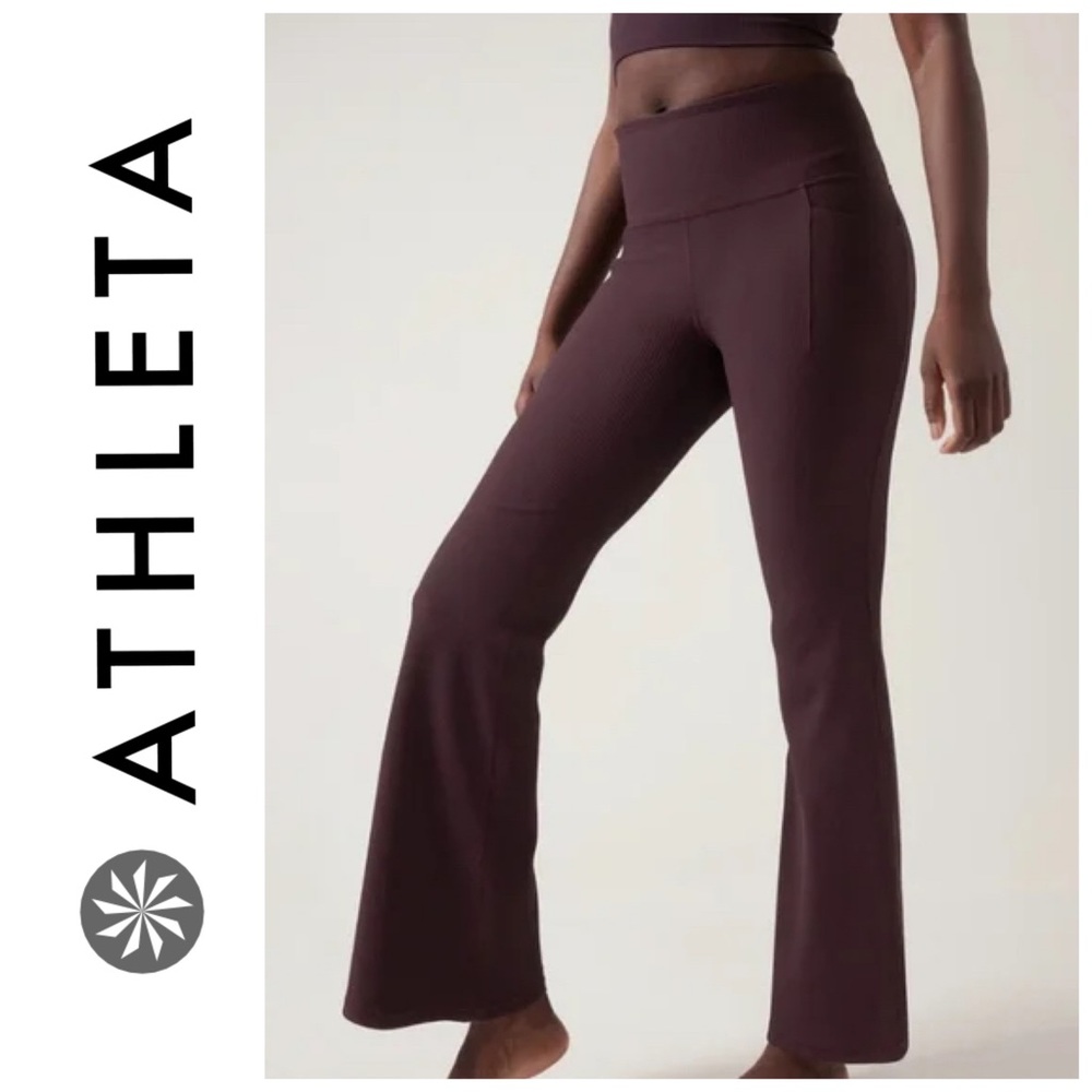 Athleta Women’s High-Rise Flare Pants in Deep Plum